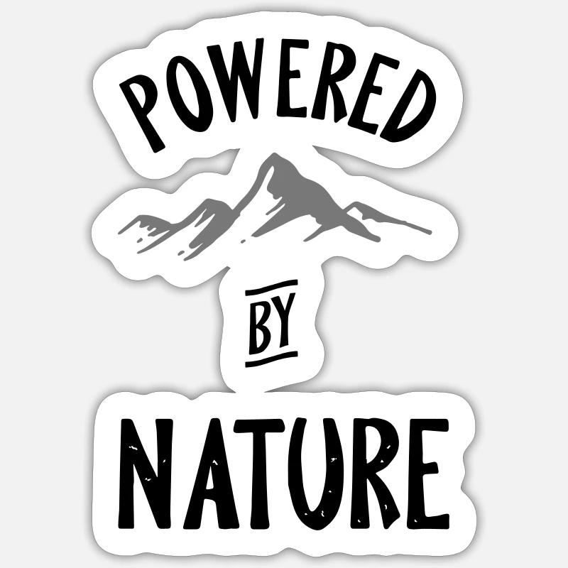 poweredbynature - Sticker taille S (10 x 10 cm) - blanc mat