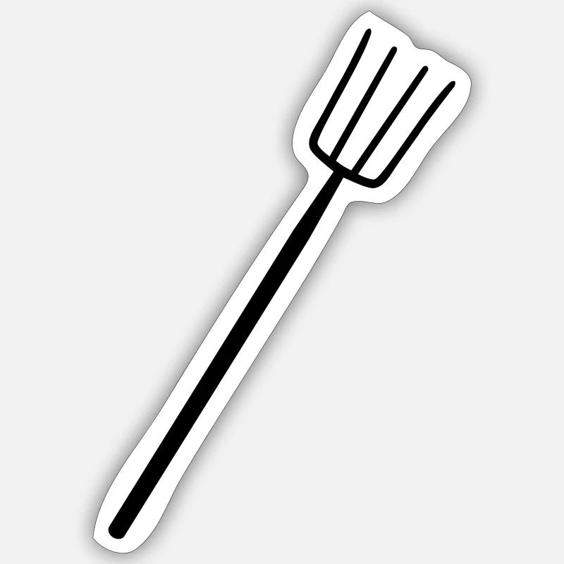 pitchfork - Sticker size S (10 x 10 cm) - white matte