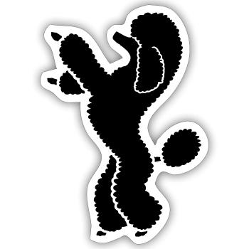 Poodle poodle - Sticker size S (10 x 10 cm) - white matte - Front