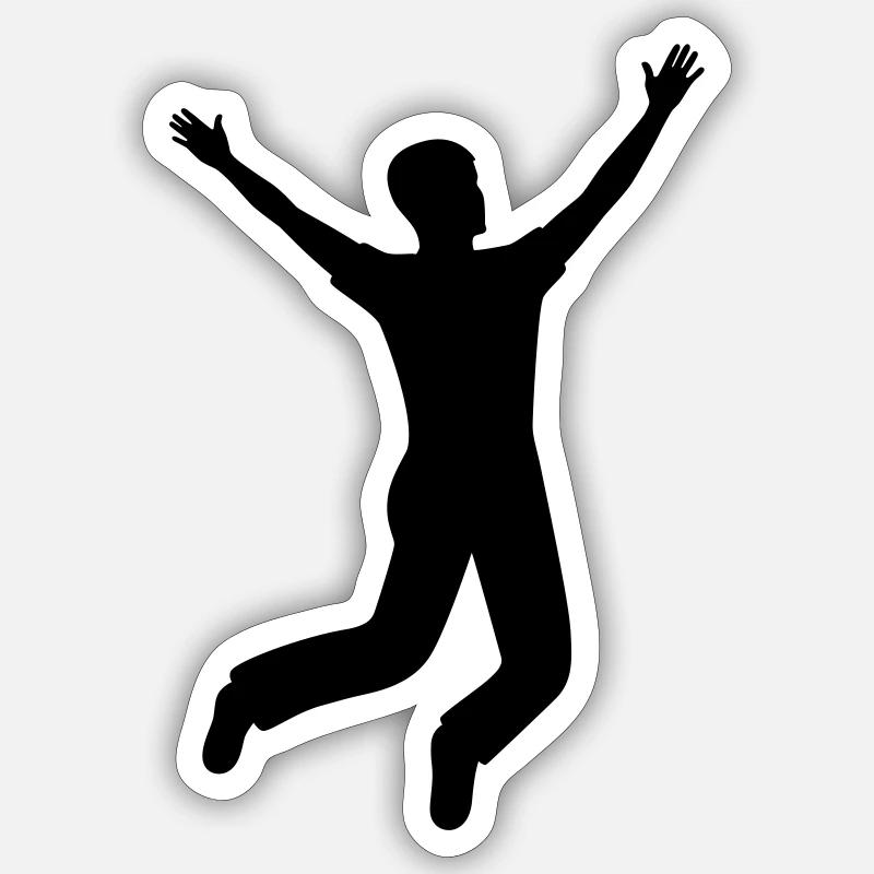 Freudensprung machen - Sticker Größe S (10 x 10 cm) - Mattweiß