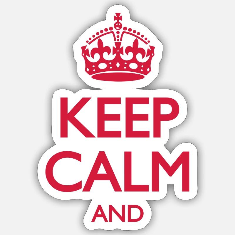 Keep Calm and ... (insert own text) - Klistremerke størrelse S (10 x 10 cm) - matt hvit