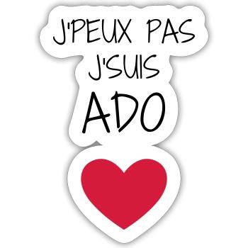 adolescent / enfant / ado / adolescente - Sticker taille S (10 x 10 cm) - blanc mat - Devant