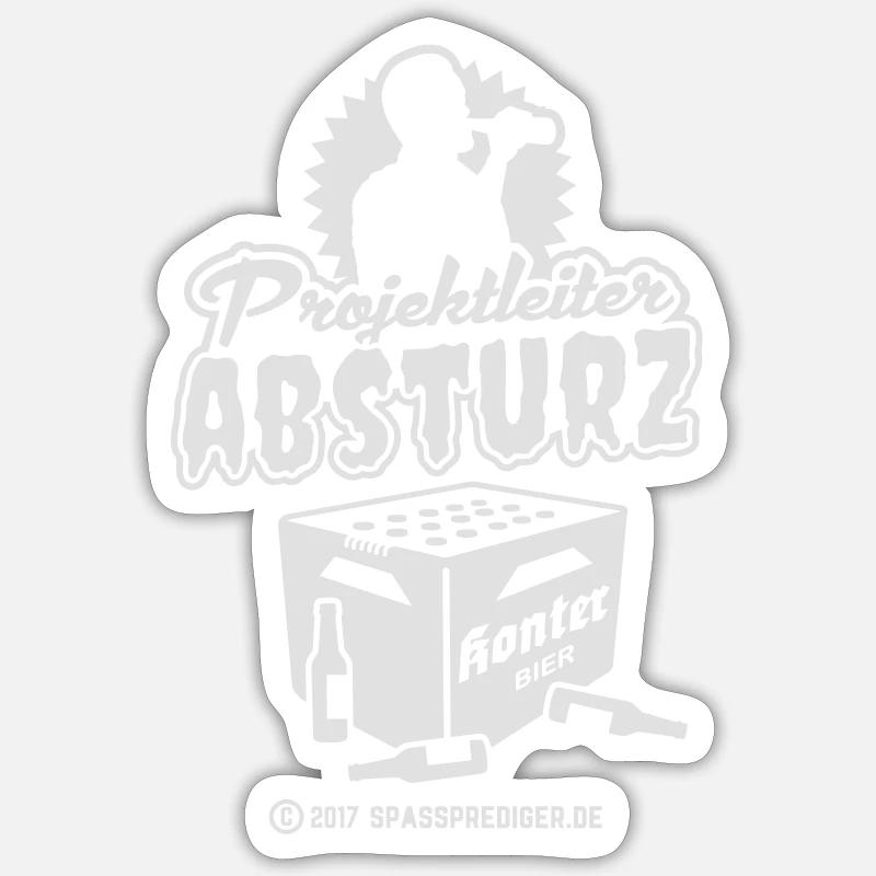 Projektleiter Absturz - Sticker Größe S (10 x 10 cm) - Mattweiß