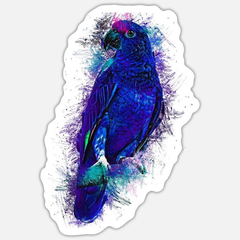 parrot - Sticker size S (10 x 10 cm) - white matte