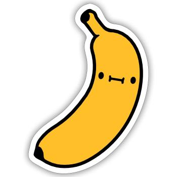 kleine suesse banane mit - Sticker Größe S (10 x 10 cm) - Mattweiß - Vorne