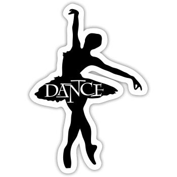 danse - Sticker taille S (10 x 10 cm) - blanc mat - Devant