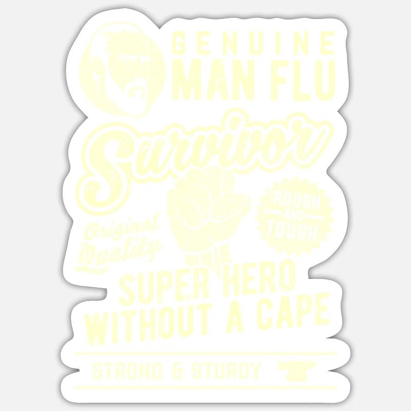 Man Flu Survivor Superhero Statement Sticker size S (10 x 10 cm)