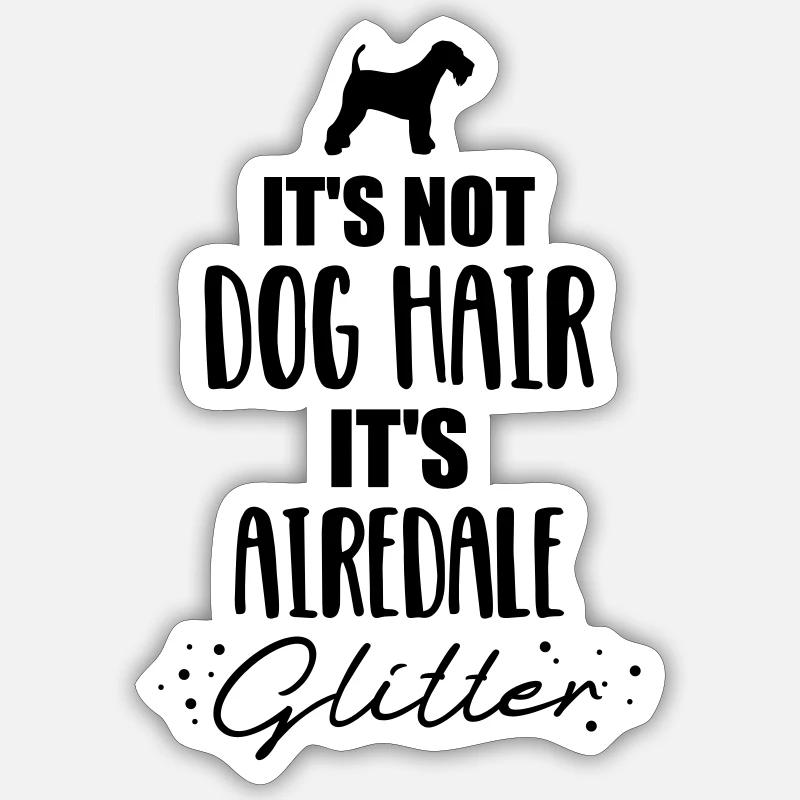 airedale - Sticker taille S (10 x 10 cm) - blanc mat