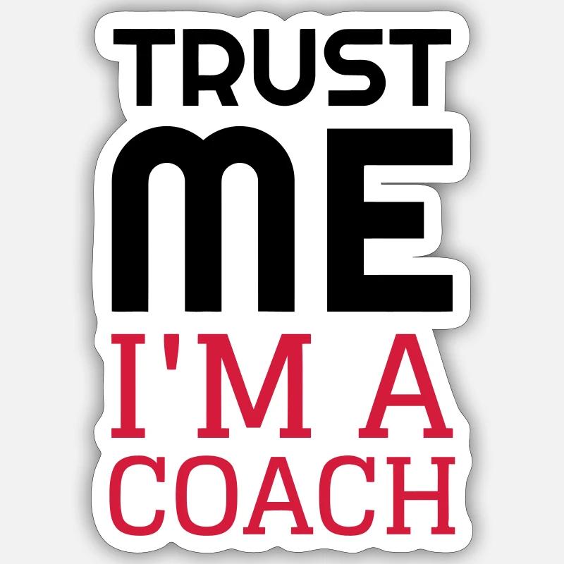 Coach / Coaching / Entraineur / Sport - Sticker taille S (10 x 10 cm) - blanc mat