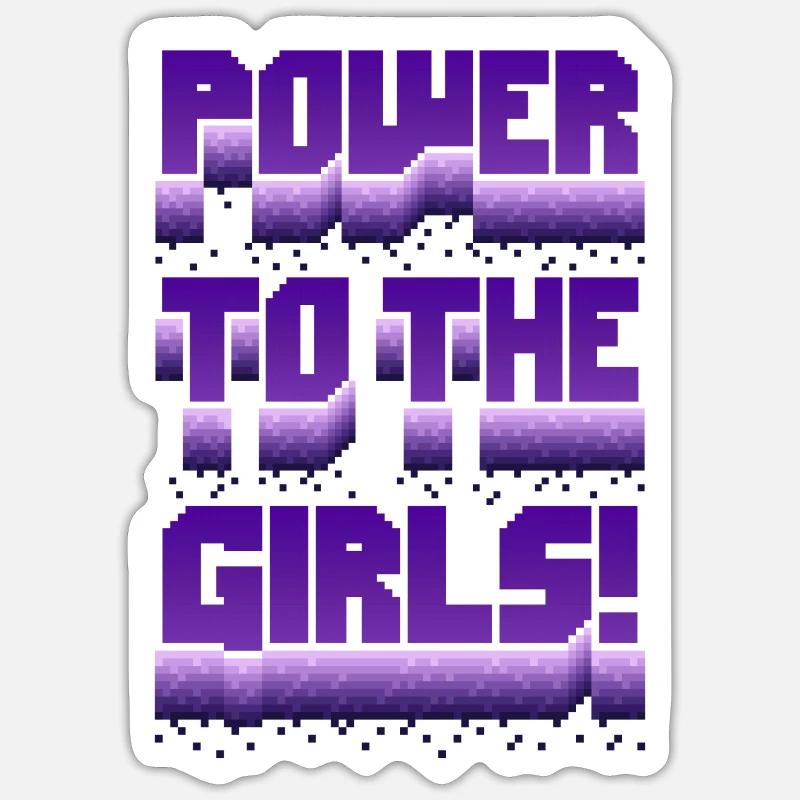 Le pouvoir aux filles - Sticker taille S (10 x 10 cm) - blanc mat