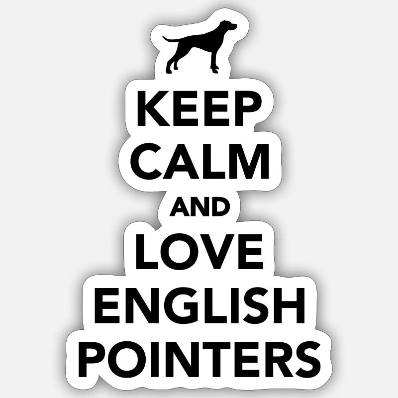 English Pointer - Sticker taille S (10 x 10 cm) - blanc mat