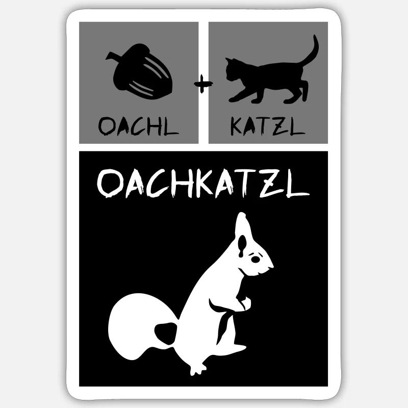Eichhörnchen - Oachkatzl - Sticker Größe S (10 x 10 cm) - Mattweiß