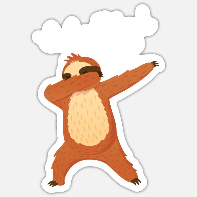 Schulkind 2019,Faultier Dab Dabbing , Einschulung - Sticker Größe S (10 x 10 cm) - Mattweiß