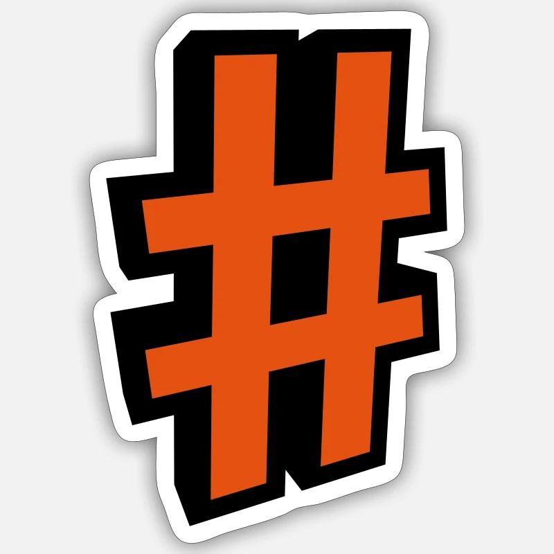 HASHTAG - Sticker Größe S (10 x 10 cm) - Mattweiß