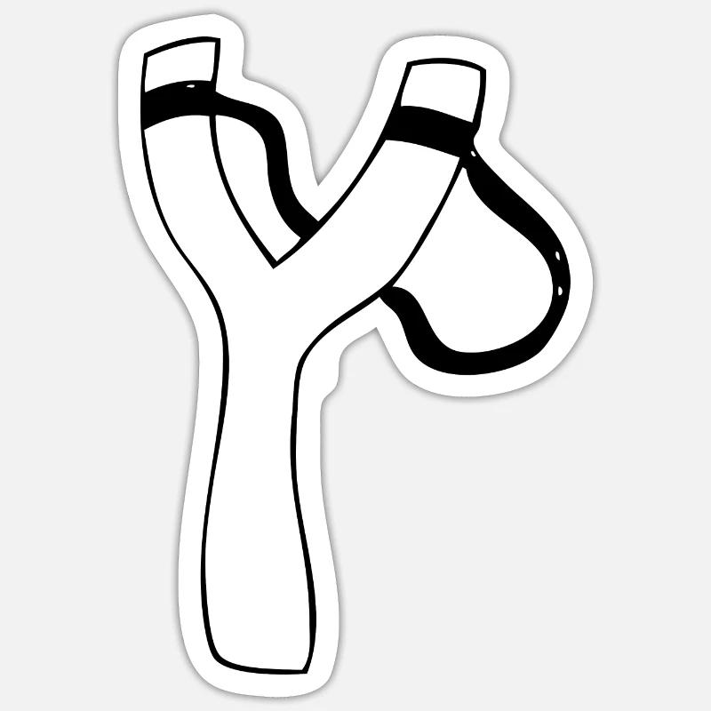 lance-pierres - Sticker taille S (10 x 10 cm) - blanc mat