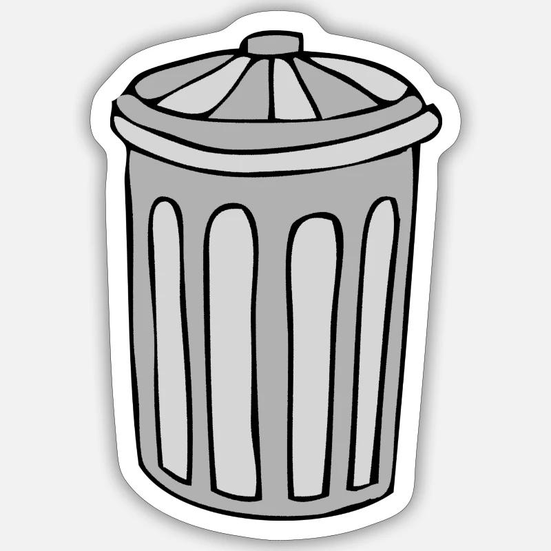 trashcan - Sticker size S (10 x 10 cm) - white matte