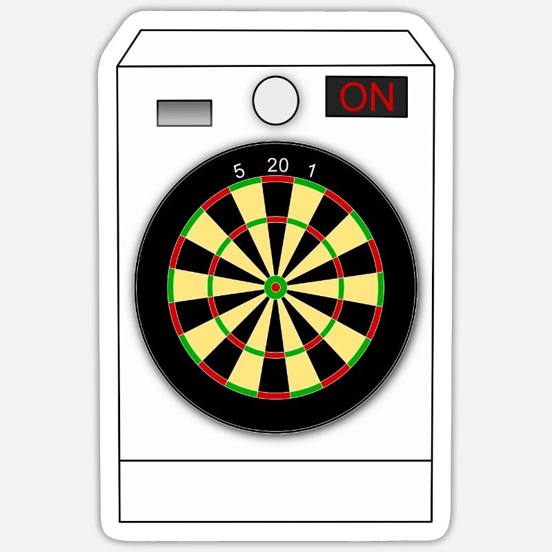 Darts washing machine - Sticker size S (10 x 10 cm) - white matte
