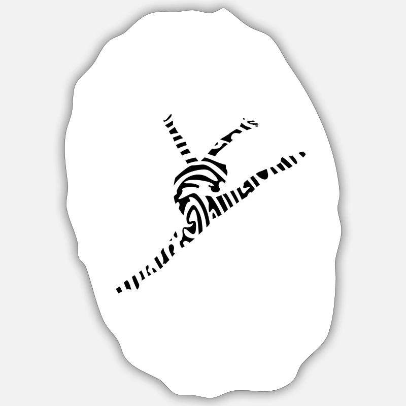 Danseur d'empreintes digitales - Sticker taille S (10 x 10 cm) - blanc mat
