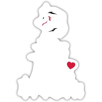 ❤️👄🐉Dragon en caractère chinois-Dragon d'amour- 龍 - Sticker taille S (10 x 10 cm) - blanc mat - Devant