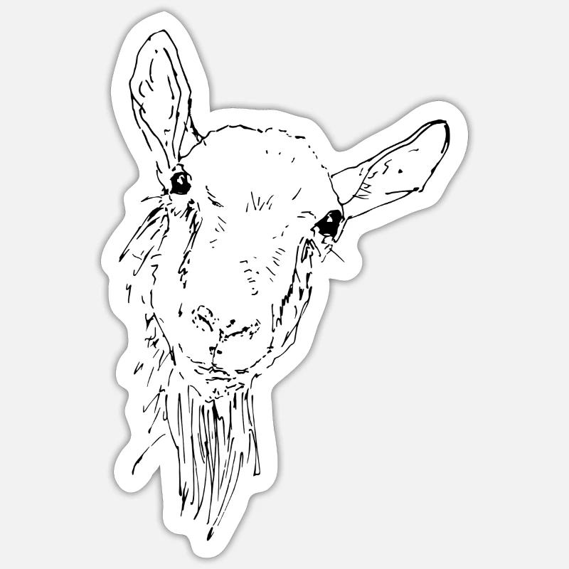 goat - Sticker size S (10 x 10 cm) - white matte