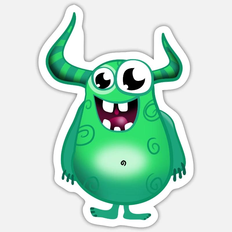 Vert monstre - Sticker taille S (10 x 10 cm) - blanc mat