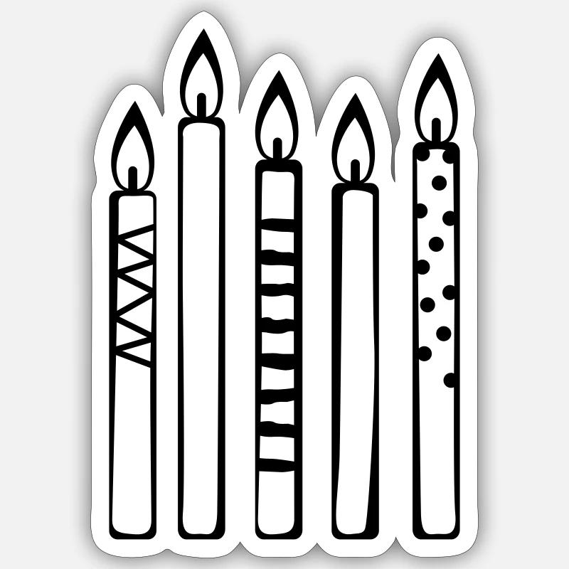 Candles - Sticker size S (10 x 10 cm) - white matte