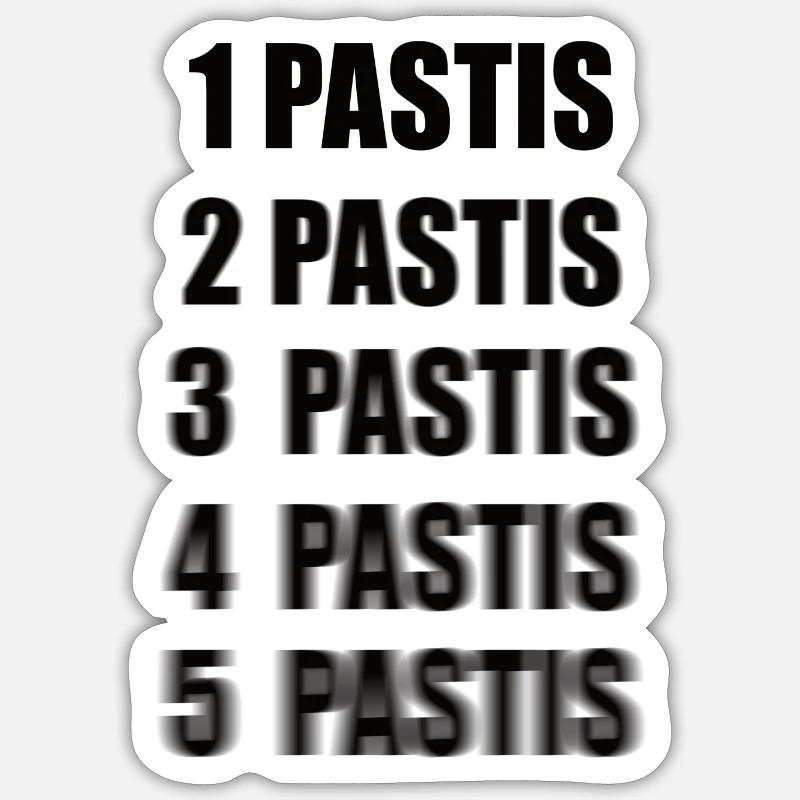 5 Pastis - Sticker taille S (10 x 10 cm) - blanc mat