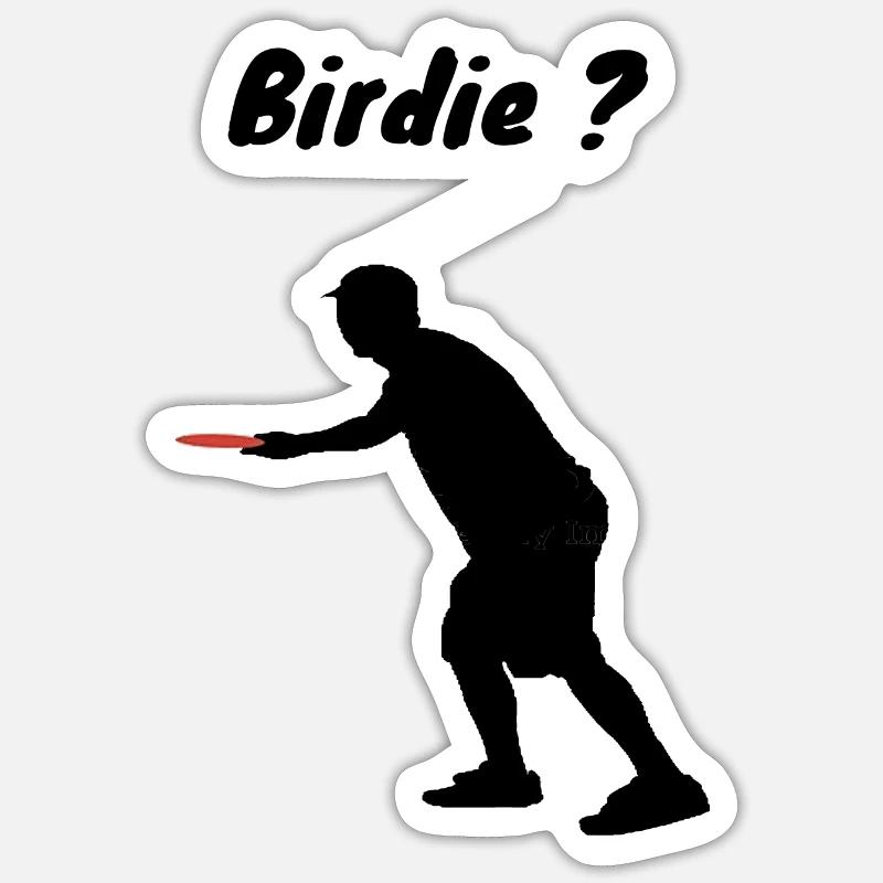 Birdie disc golf - Sticker size S (10 x 10 cm) - white matte
