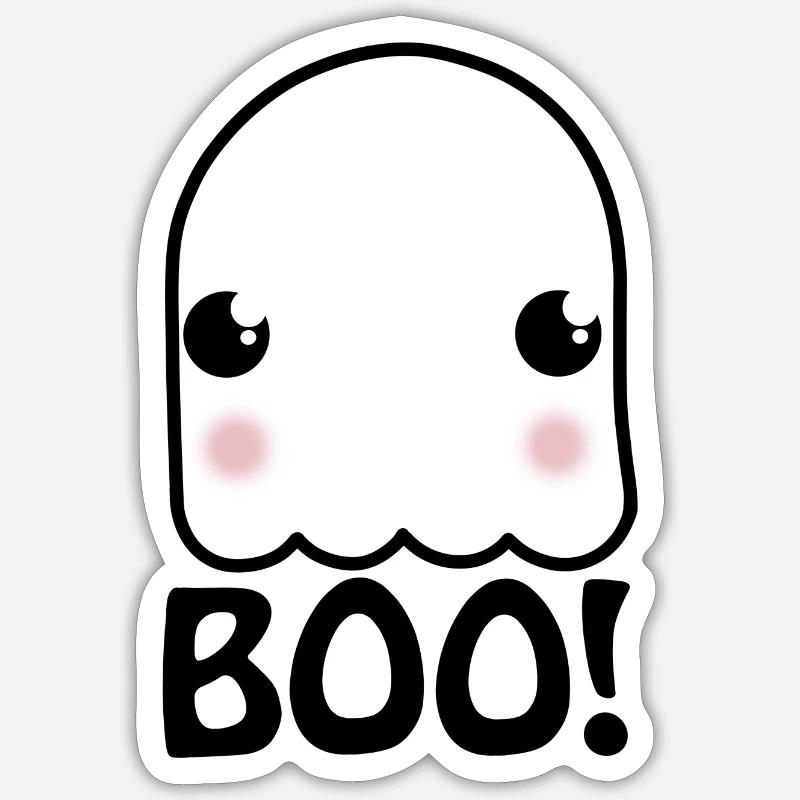 Fantôme mignon. - Sticker taille S (10 x 10 cm) - blanc mat