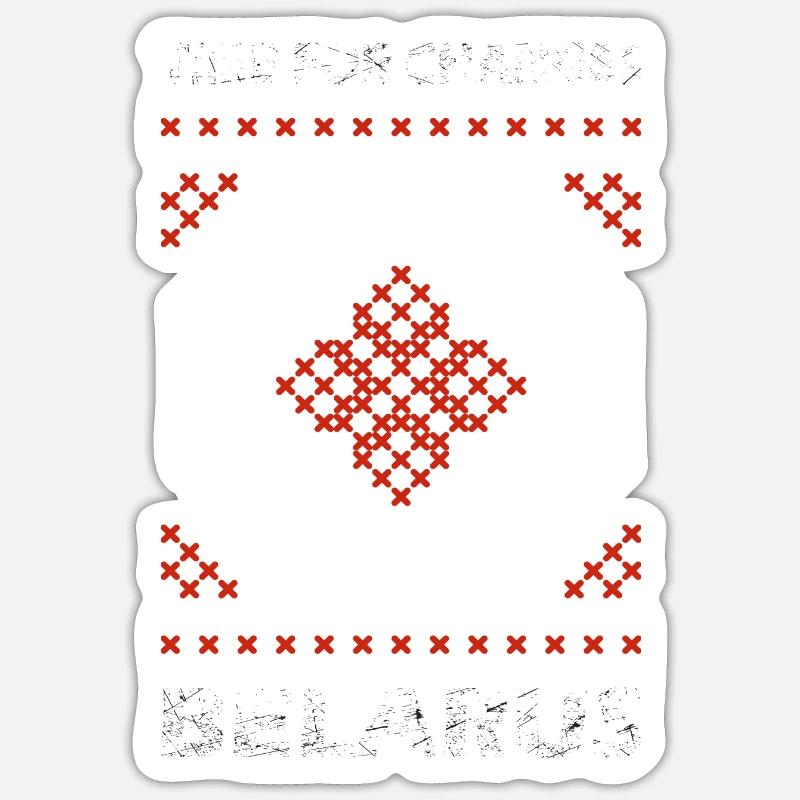 Belarus Déclaration blanc rouge Sticker taille S (10 x 10 cm)