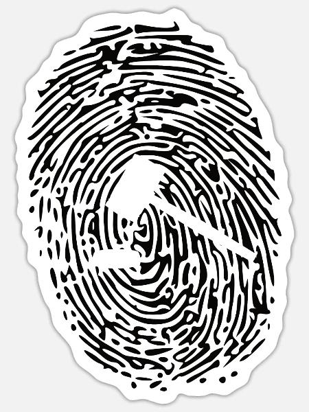Anwalt Justiz Fingerabdruck - Sticker Größe S (10 x 10 cm) - Mattweiß
