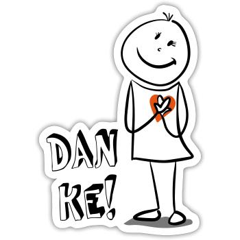 Danke - Sticker Größe S (10 x 10 cm) - Mattweiß - Vorne