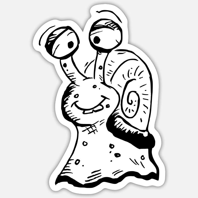 super funny cute snail - Sticker size S (10 x 10 cm) - white matte