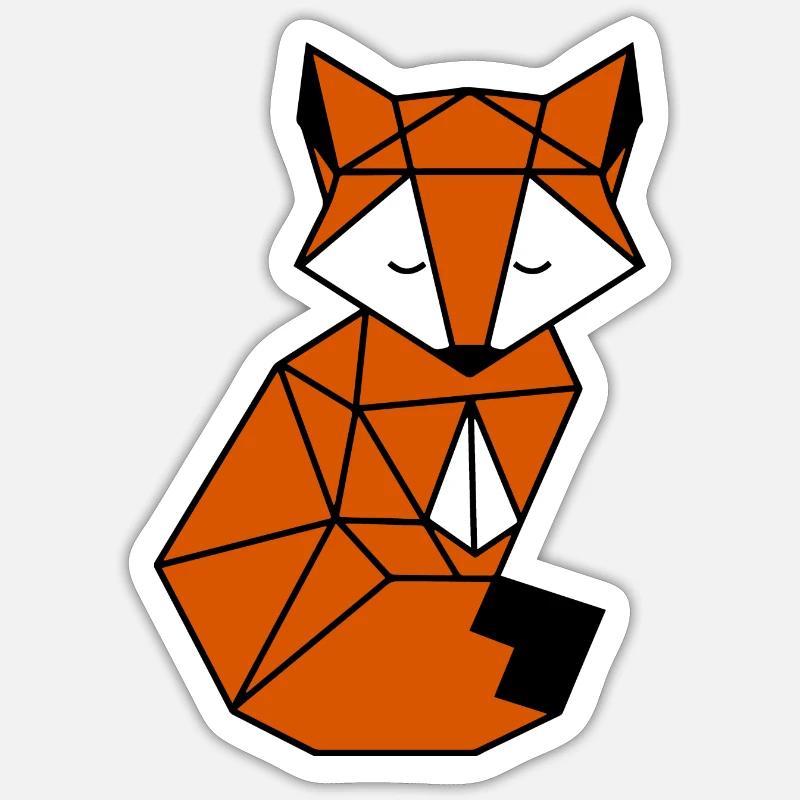 Origami fox - Sticker size S (10 x 10 cm) - white matte