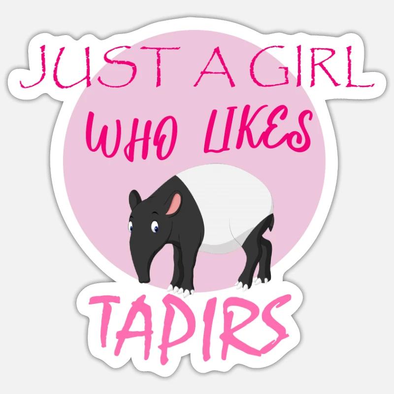 Nur ein Mädchen, das Tapire mag - Sticker Größe S (10 x 10 cm) - Mattweiß