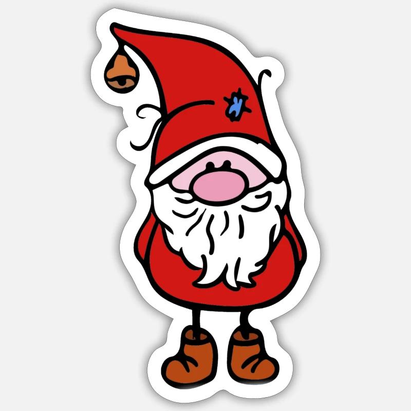 Elfe de Noël - Sticker taille S (10 x 10 cm) - blanc mat