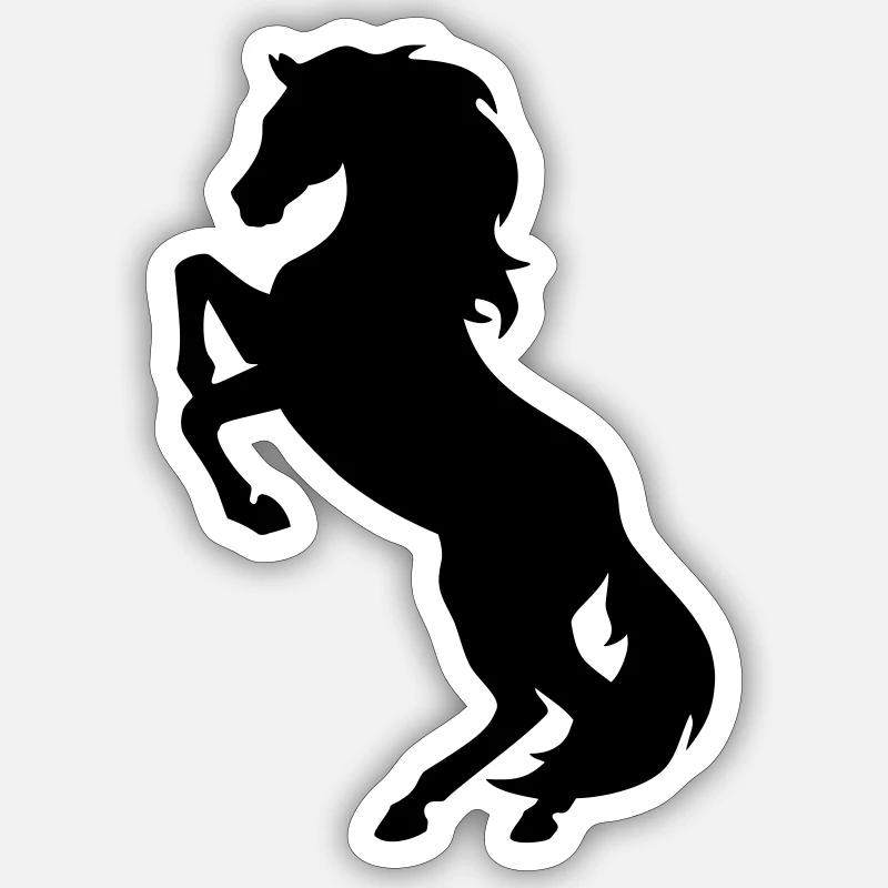 cheval - Sticker taille S (10 x 10 cm) - blanc mat