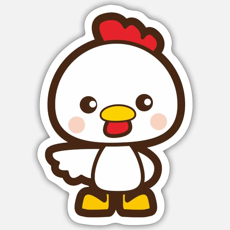 Comic Chicken - Sticker size S (10 x 10 cm) - white matte
