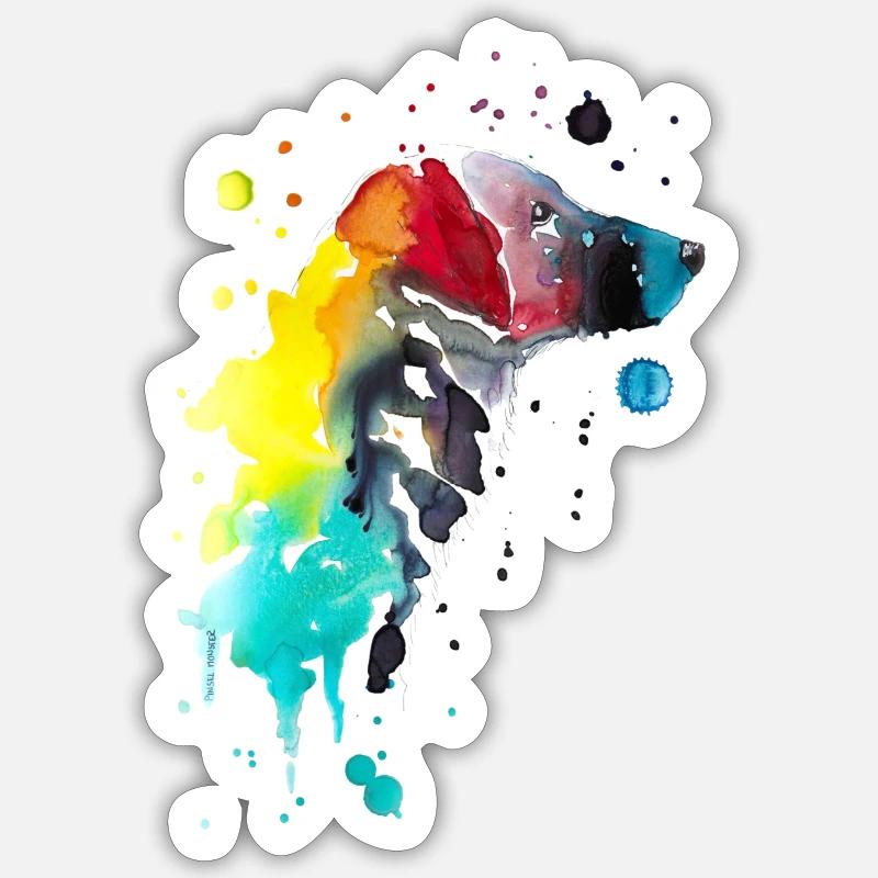 Flat Coated Retriever - Sticker Größe S (10 x 10 cm) - Mattweiß