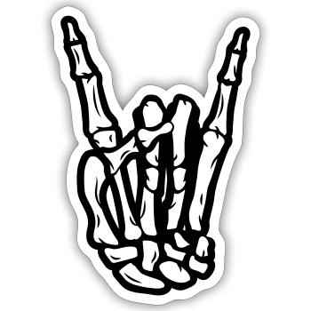 Devils horn rock hand - Sticker size S (10 x 10 cm) - white matte - Front