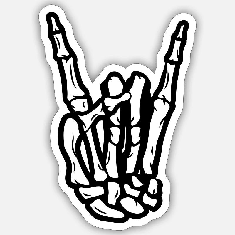 Devils horn rock hand - Sticker size S (10 x 10 cm) - white matte