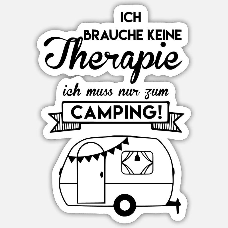 Camping Therapy - Sticker size S (10 x 10 cm) - white matte