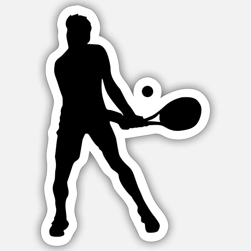 Squash player silhouette - Sticker size S (10 x 10 cm) - white matte
