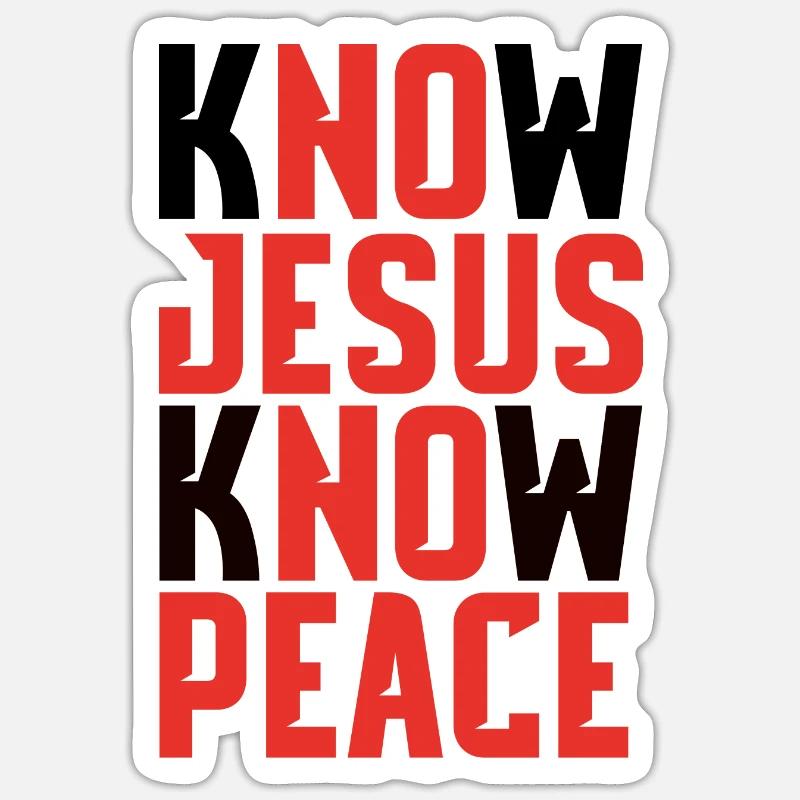 Know Jesus Know Peace - Sticker size S (10 x 10 cm) - white matte