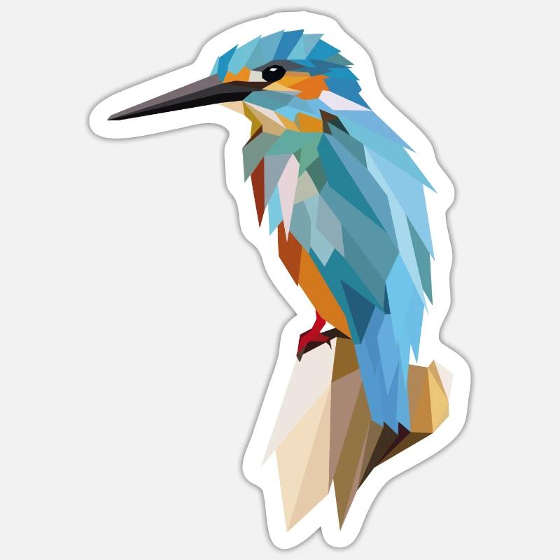 Eisvogel Polygon Sticker Größe S (10 x 10 cm)