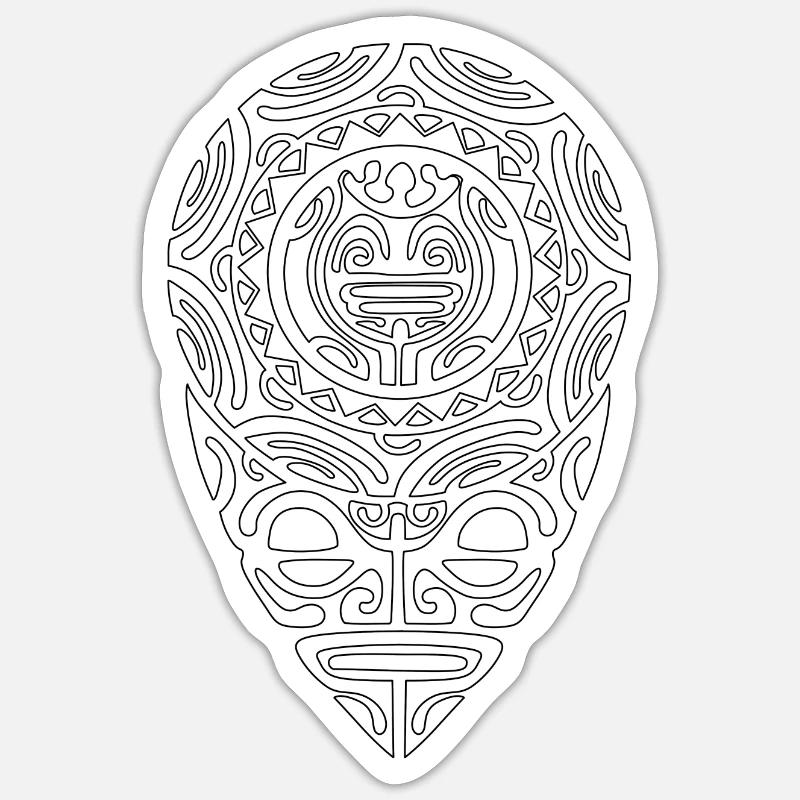 Maori Logo7 weiß Sticker Größe S (10 x 10 cm)