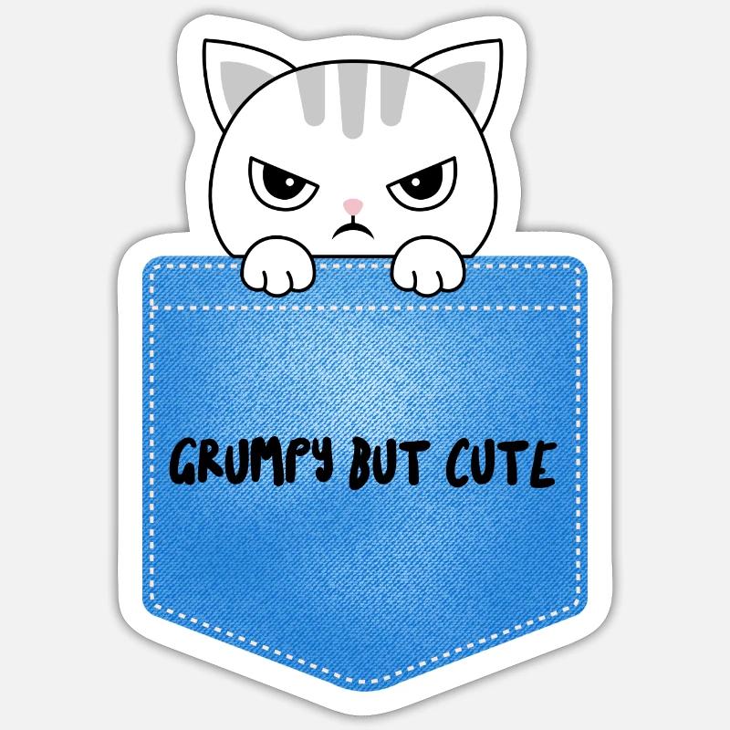 Cat grumpy but cute Sticker Größe S (10 x 10 cm)