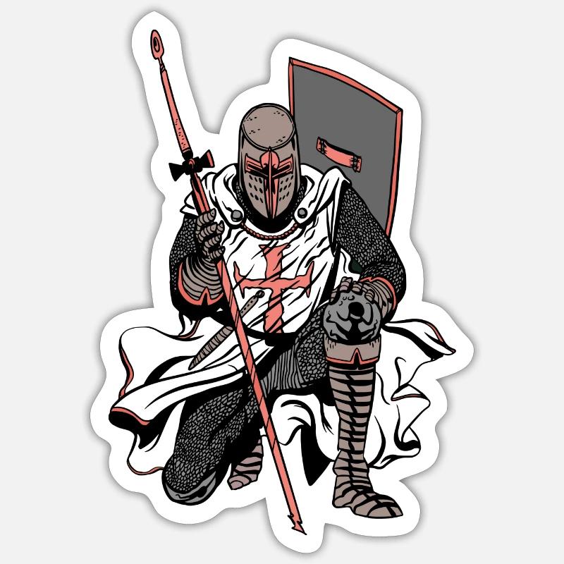 Crusader, Knights Templar, Warrior crusader Knight Sticker size S (10 x 10 cm)