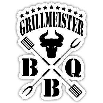 Grillmeister - Sticker Größe S (10 x 10 cm) - Mattweiß - Vorne