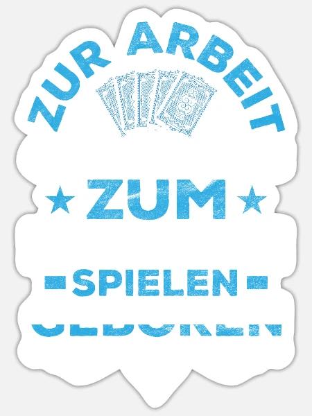Schafkopf spielen Spruch bayrisches Kartenspiel - Sticker Größe S (10 x 10 cm) - Mattweiß